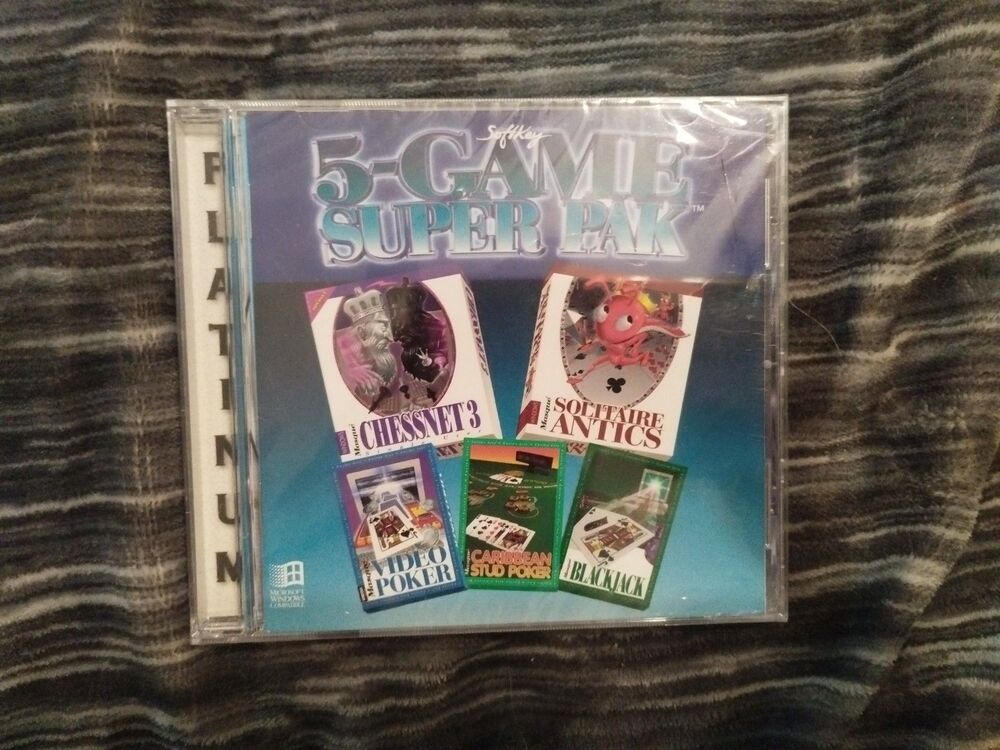 Softkey 5 Game Super Pak - Windows 3.1 CD-ROM - New & Sealed